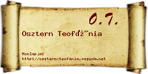 Osztern Teofánia névjegykártya